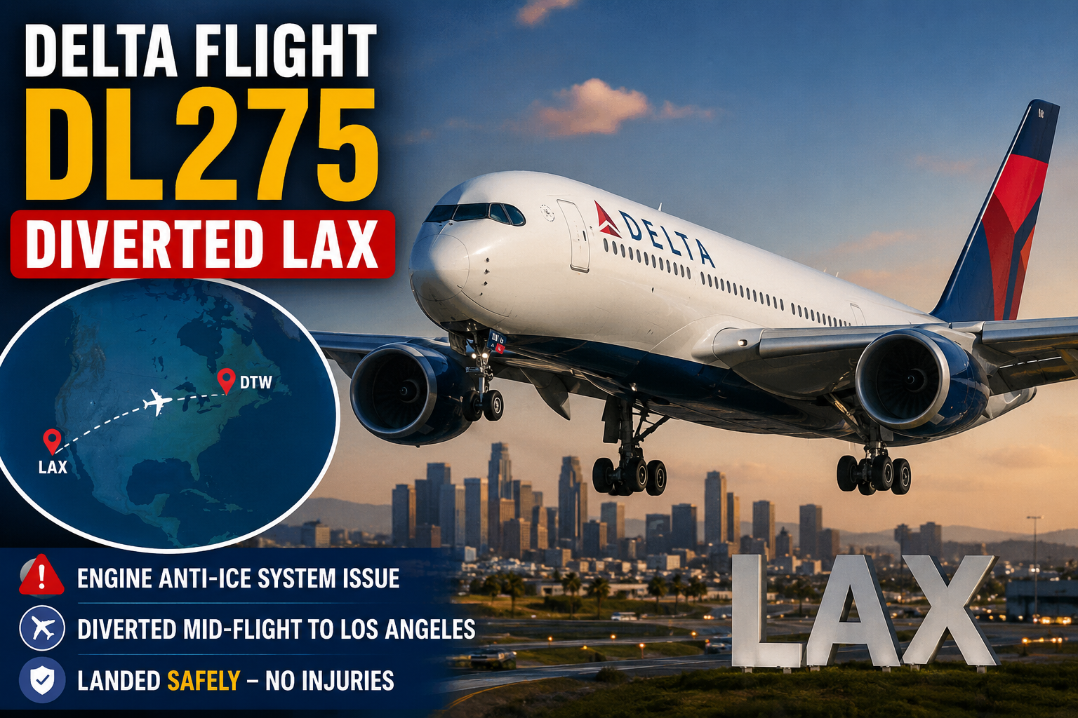 delta flight dl275 diverted lax
