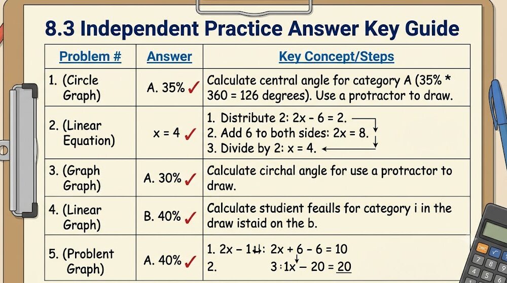 8.3 independent practice page 221 answer key