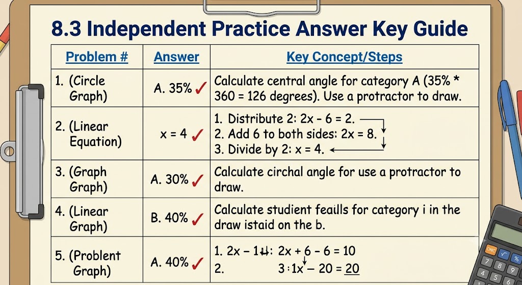 8.3 independent practice page 221 answer key