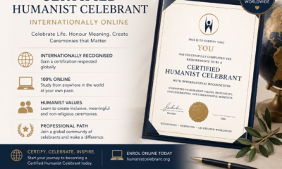 can you be certfied as a humanist celebrant internationally online