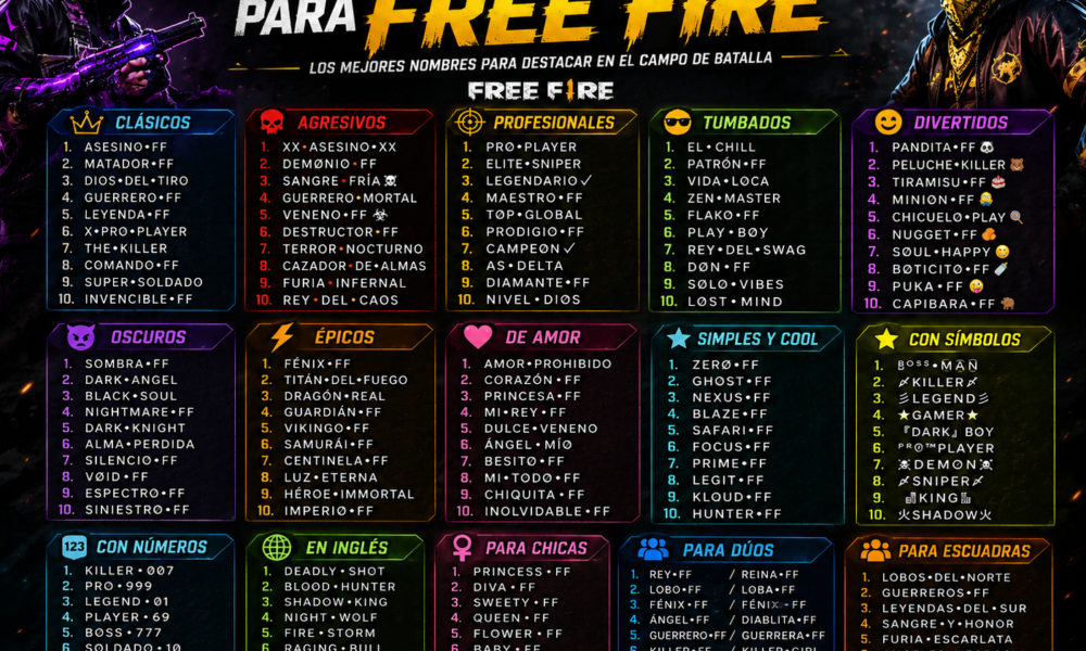nombres para free fire