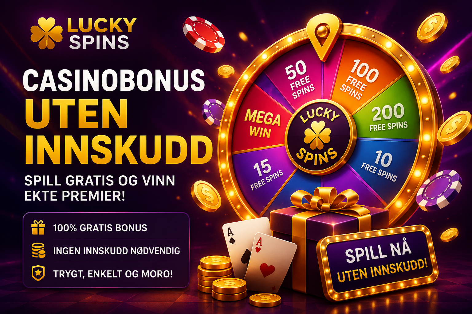 uckyspins casinobonus uten innskudd