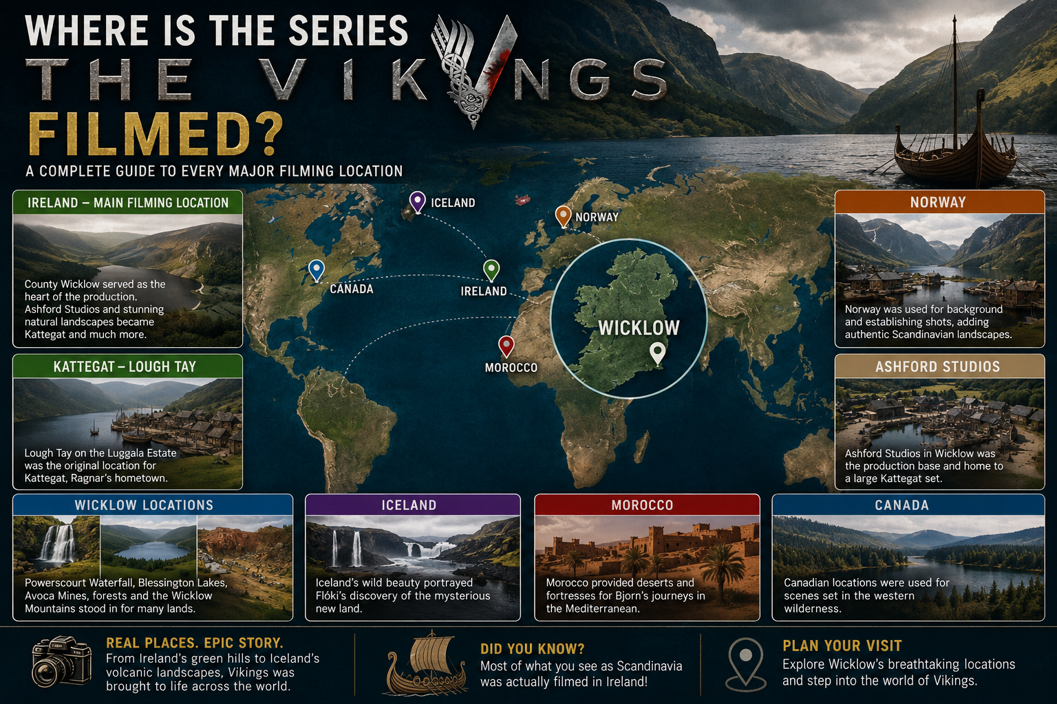 where is the series the vikings filmed