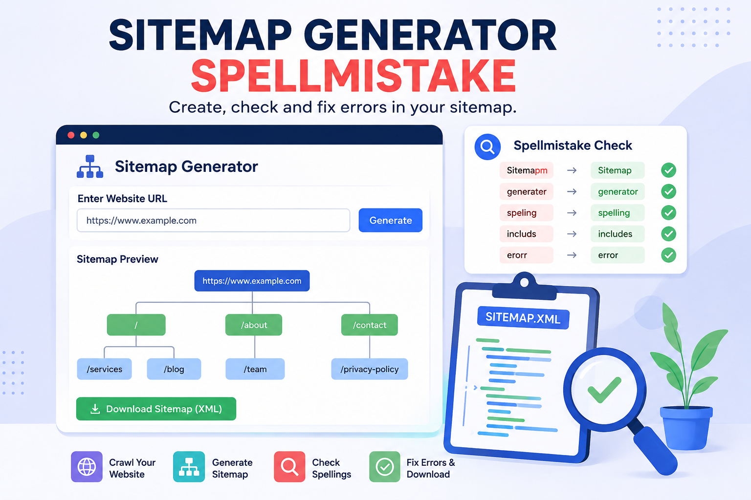 sitemap generator spellmistake
