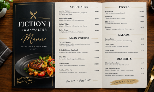 fiction j bookwalter menu