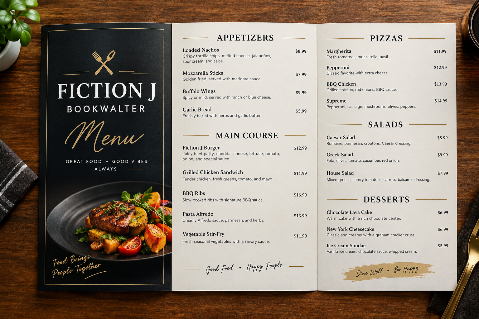 fiction j bookwalter menu