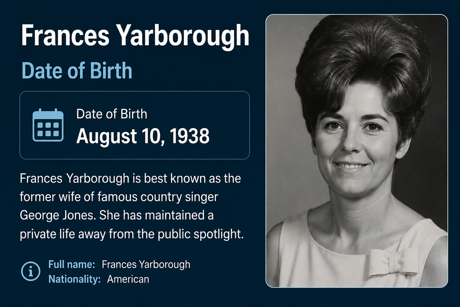 frances yarborough date of birth
