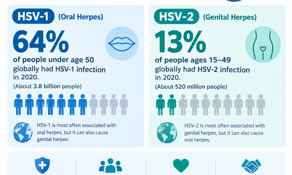 how many percentage of people have herpes