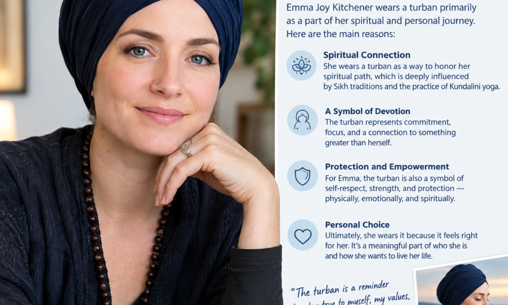 why does emma joy kitchener wear a turban