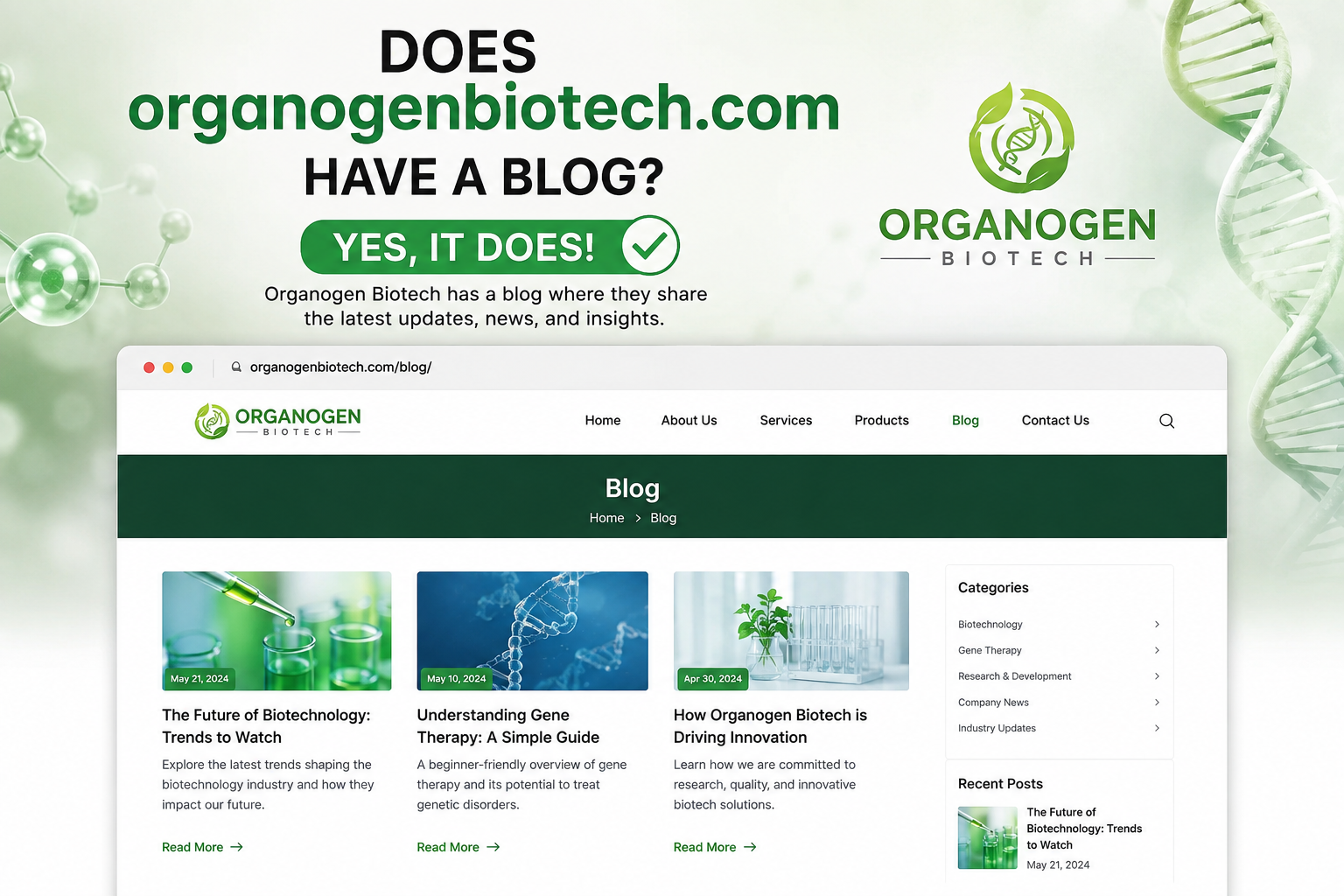 does organogenbiotech.com have a blog