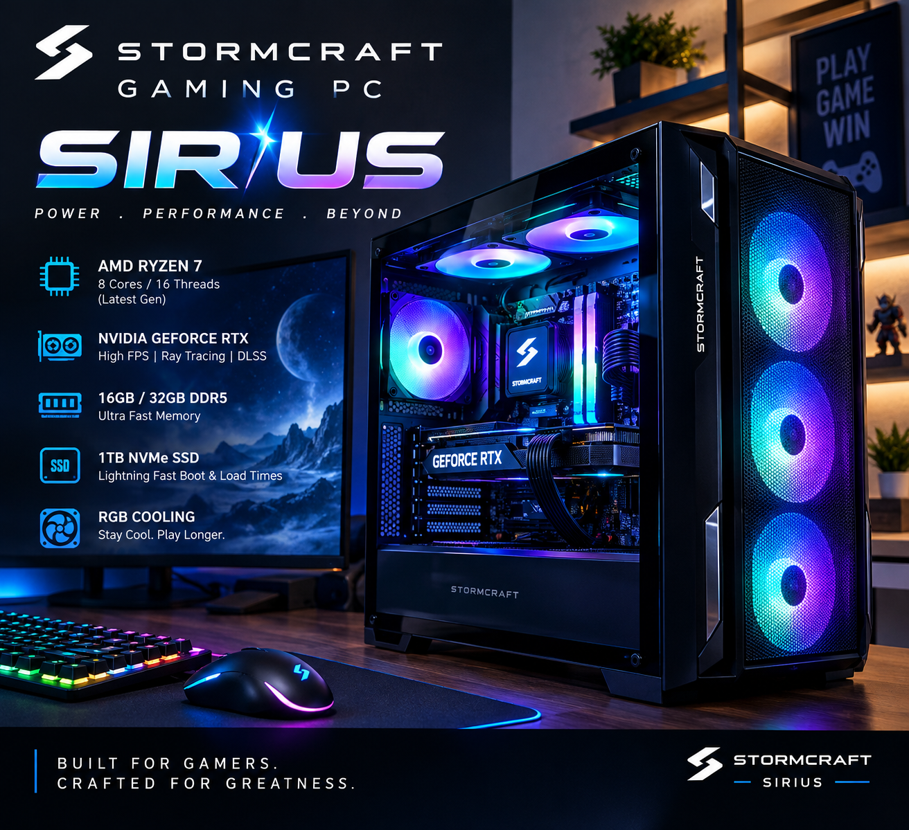 stormcraft gaming pc sirius