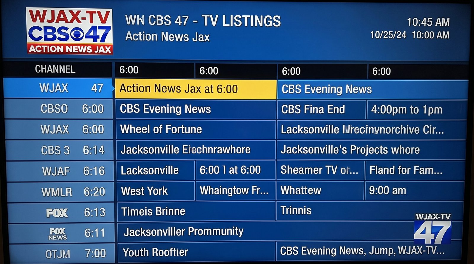 wjax tv listings