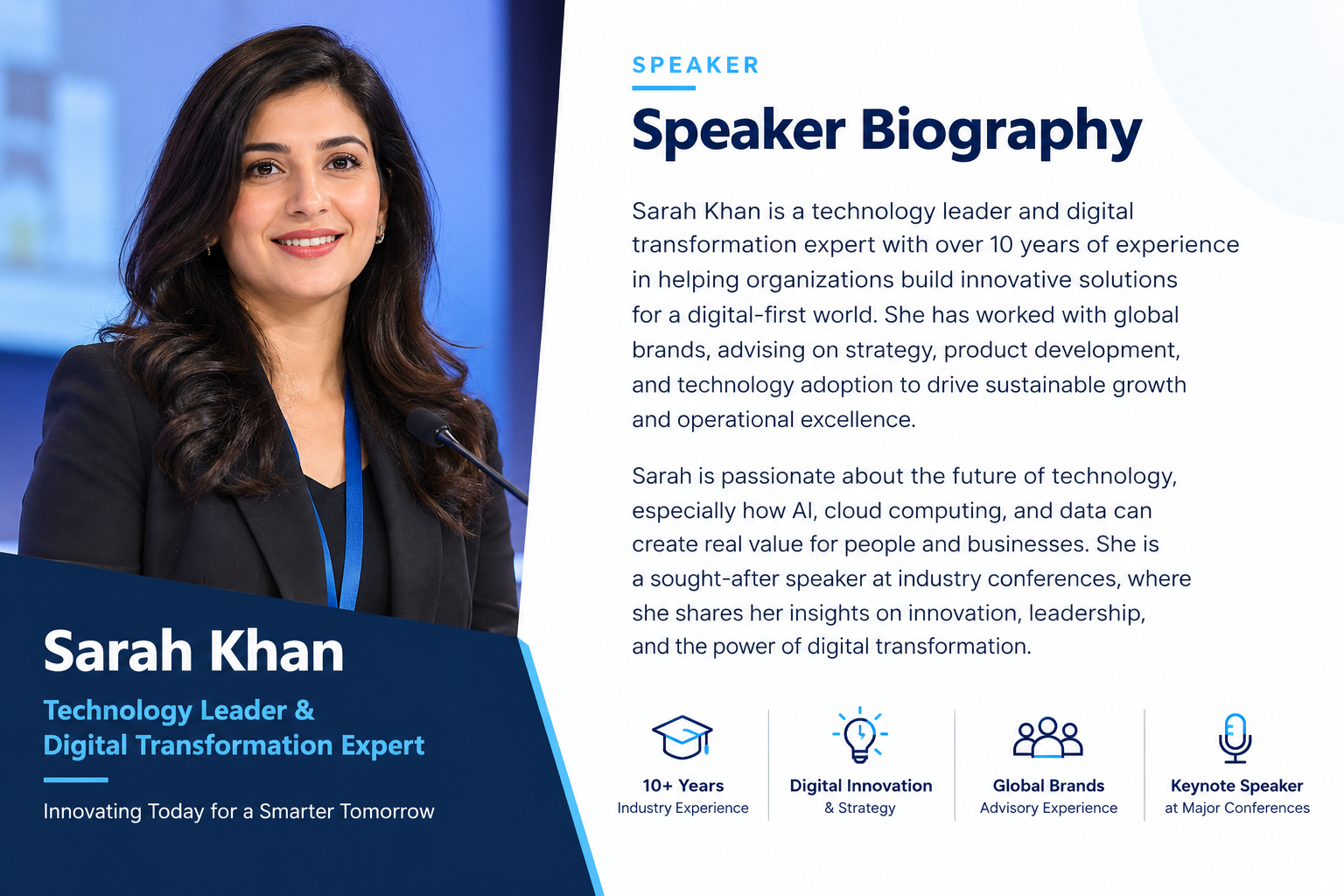 speaker biography sample
